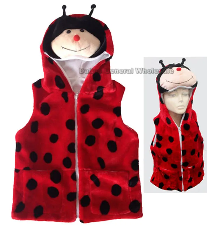 Assorted Kids Animal Fuzzy Vests Wholesale