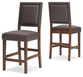 Benmara Grayish Brown/Brown Counter Height Bar Stool (Set of 2)