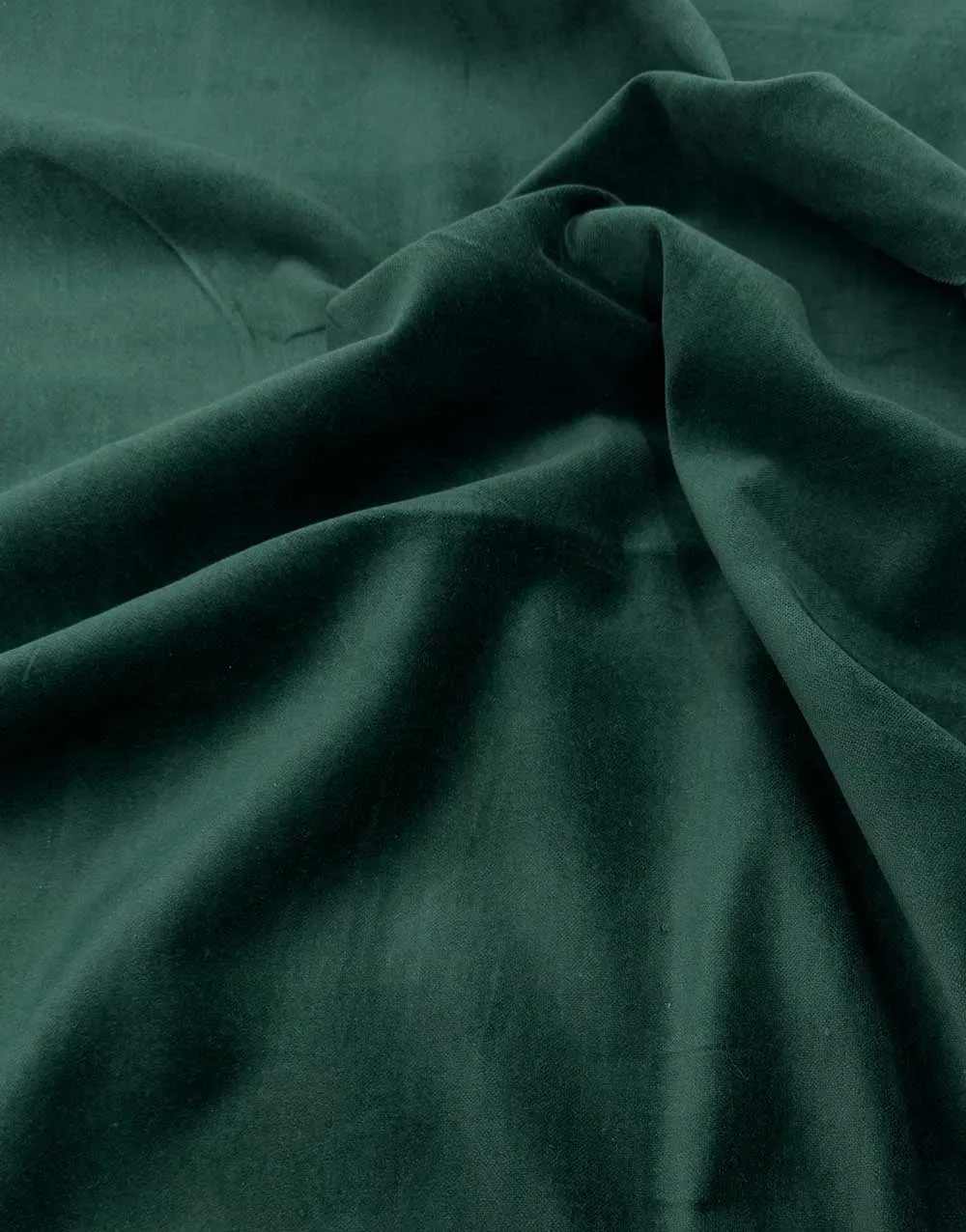 Bottle Green Cotton Velvet Fabric