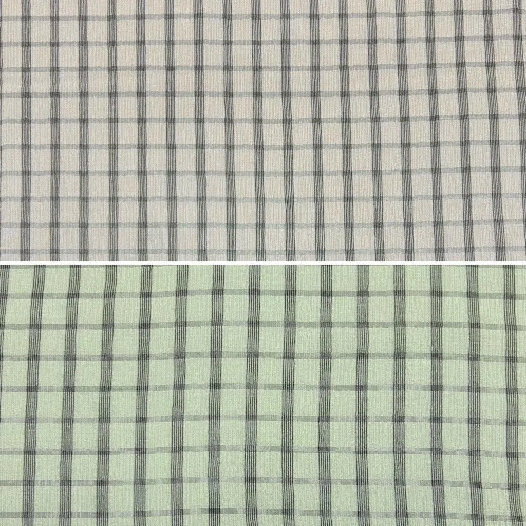 Checkered Crinkle Chiffon Fabric