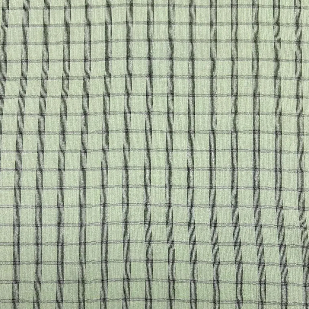 Checkered Crinkle Chiffon Fabric