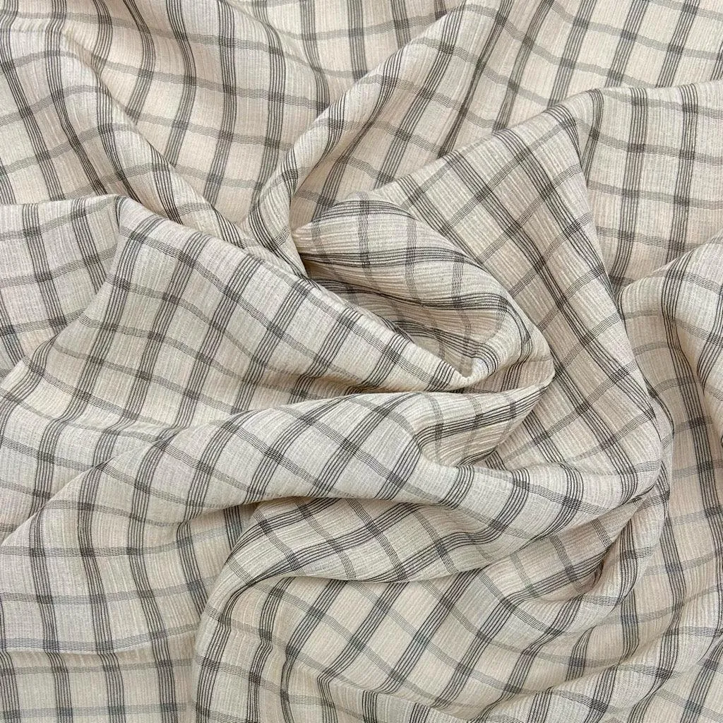 Checkered Crinkle Chiffon Fabric