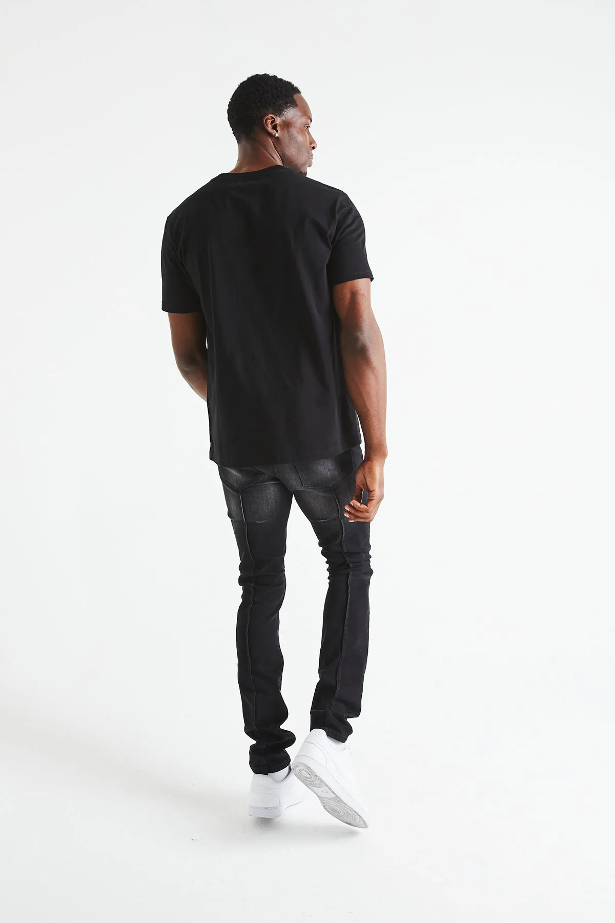 CLAYTON SKINNY JEAN | FADED BLACK DISTRESSED