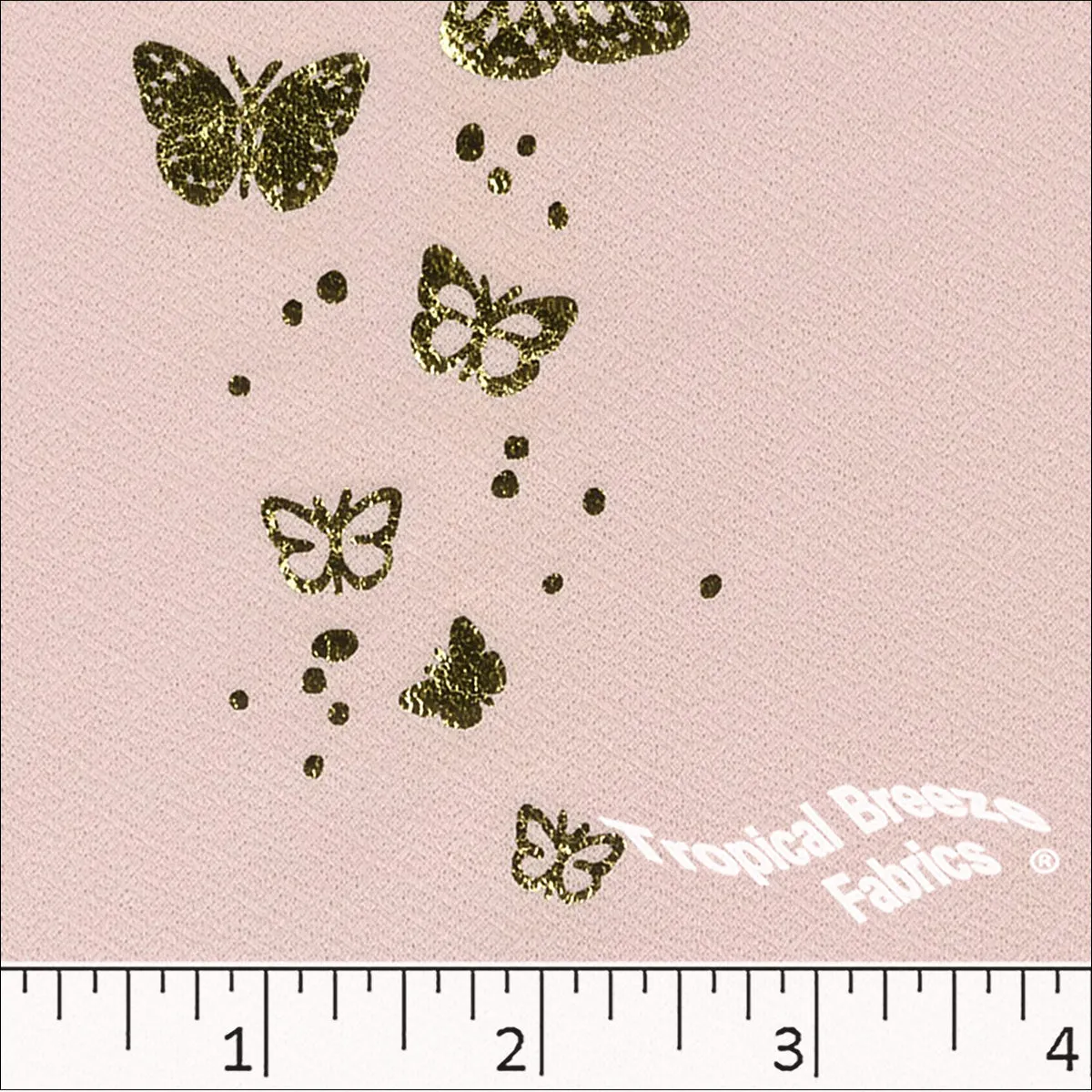 Crepe Knit Foil Butterfly Foil Print Fabric 32852