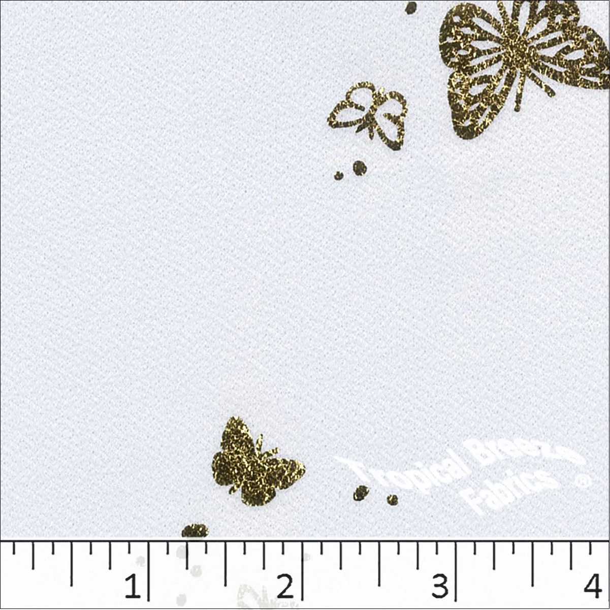 Crepe Knit Foil Butterfly Foil Print Fabric 32852