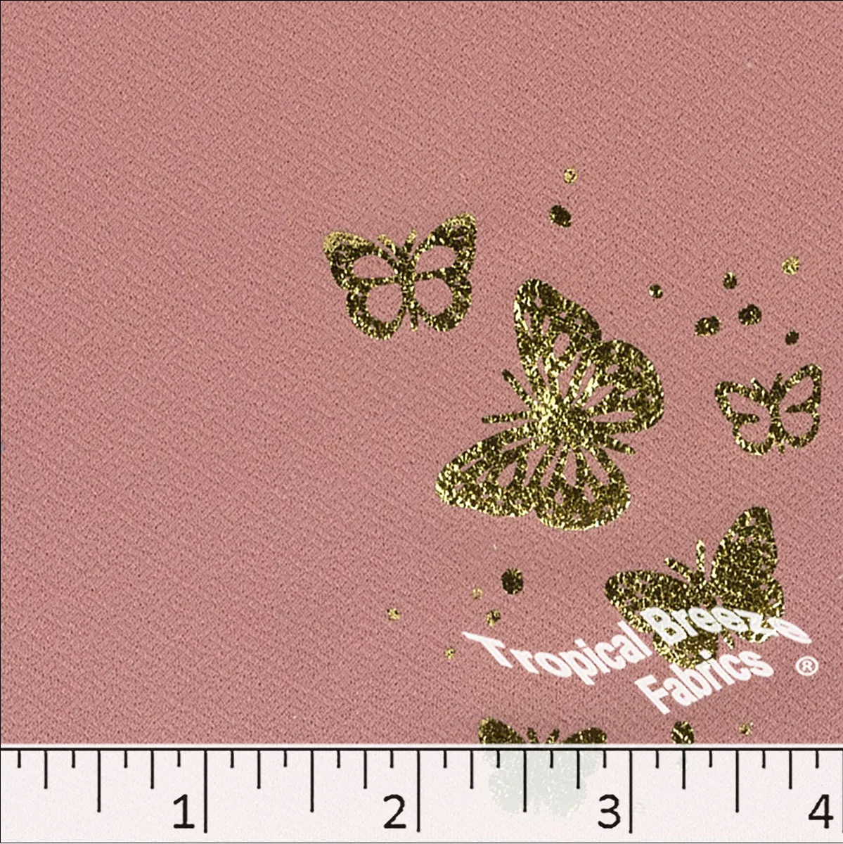 Crepe Knit Foil Butterfly Foil Print Fabric 32852