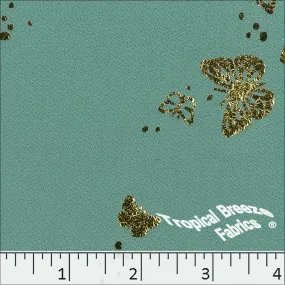 Crepe Knit Foil Butterfly Foil Print Fabric 32852