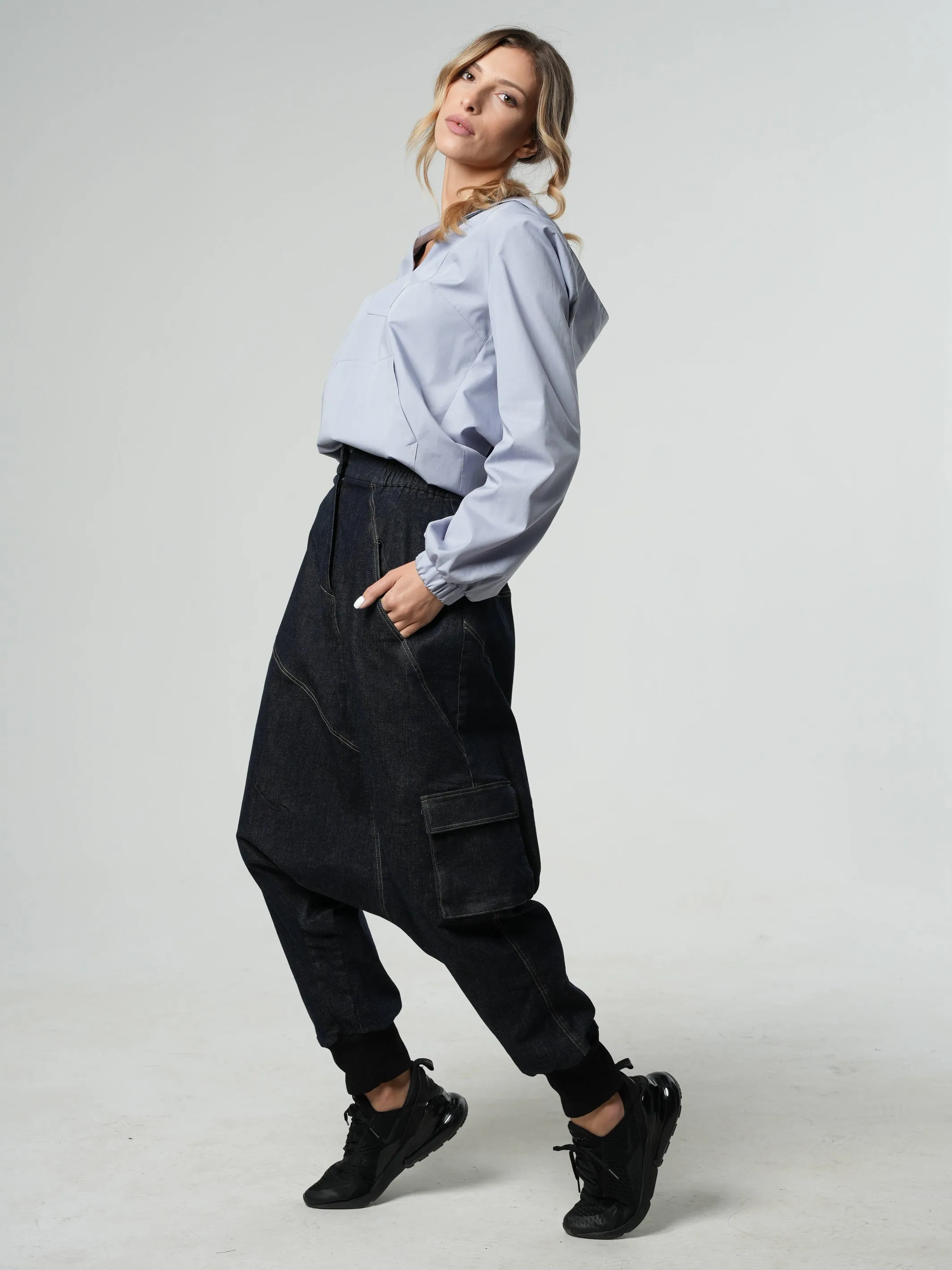 Denim Harem Pants