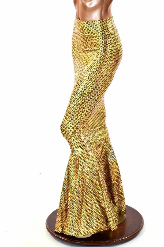 Gold Scale High Waist Mermaid Skirt