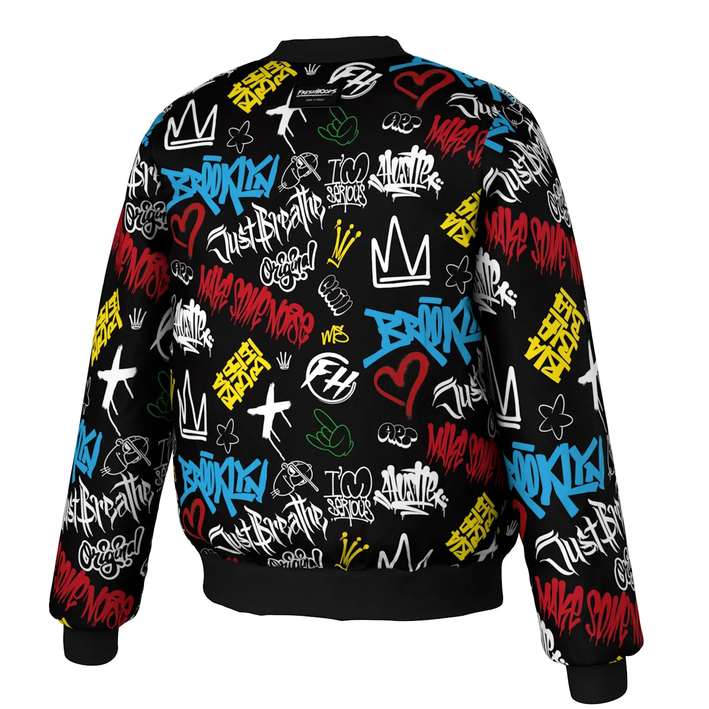 Graffiti Pattern Bomber Jacket