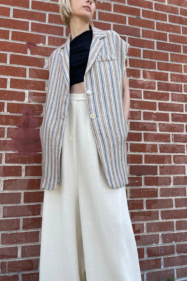 Herringbone Pants in Ivory