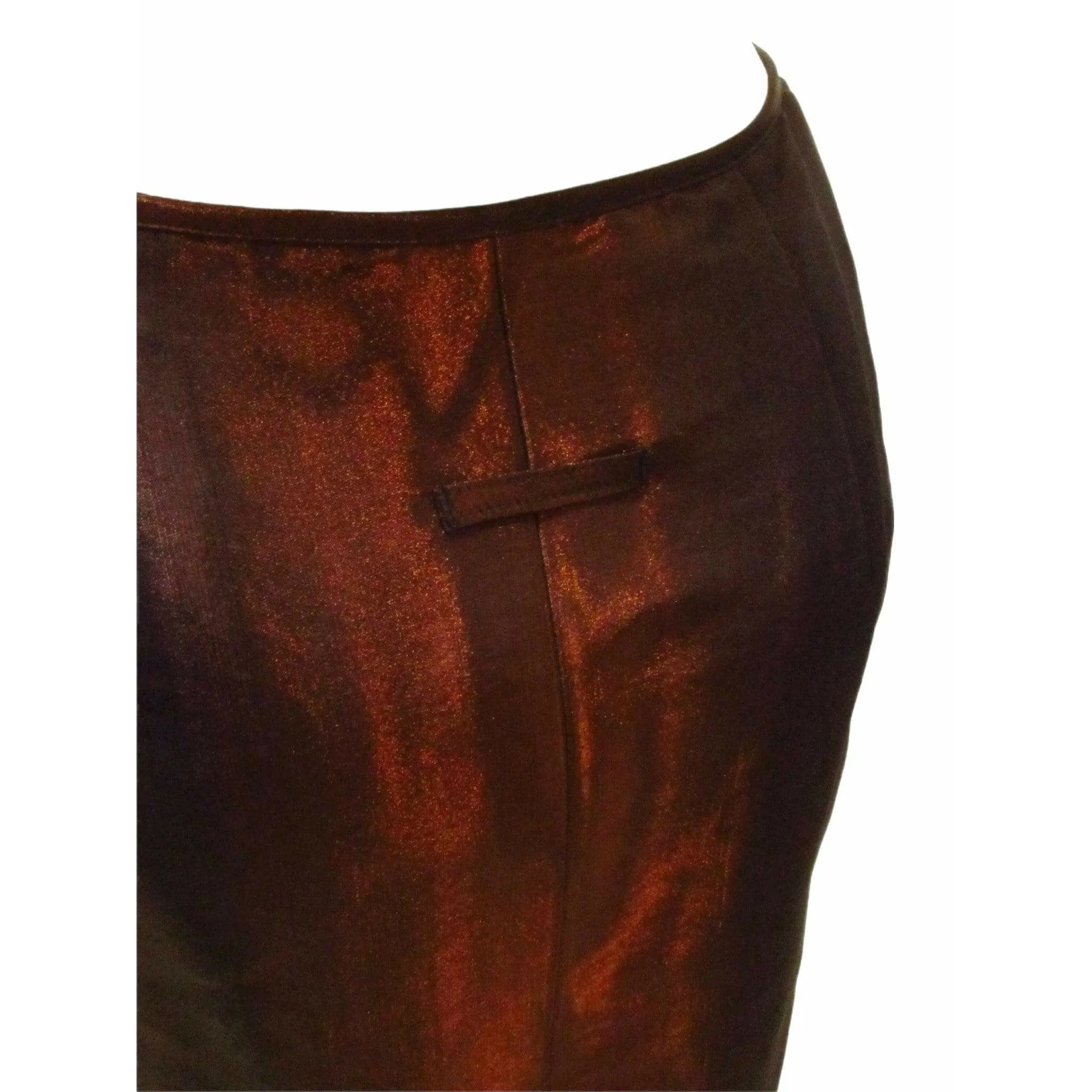 Jean Paul Gaultier Femme Long Metallic Wine Skirt