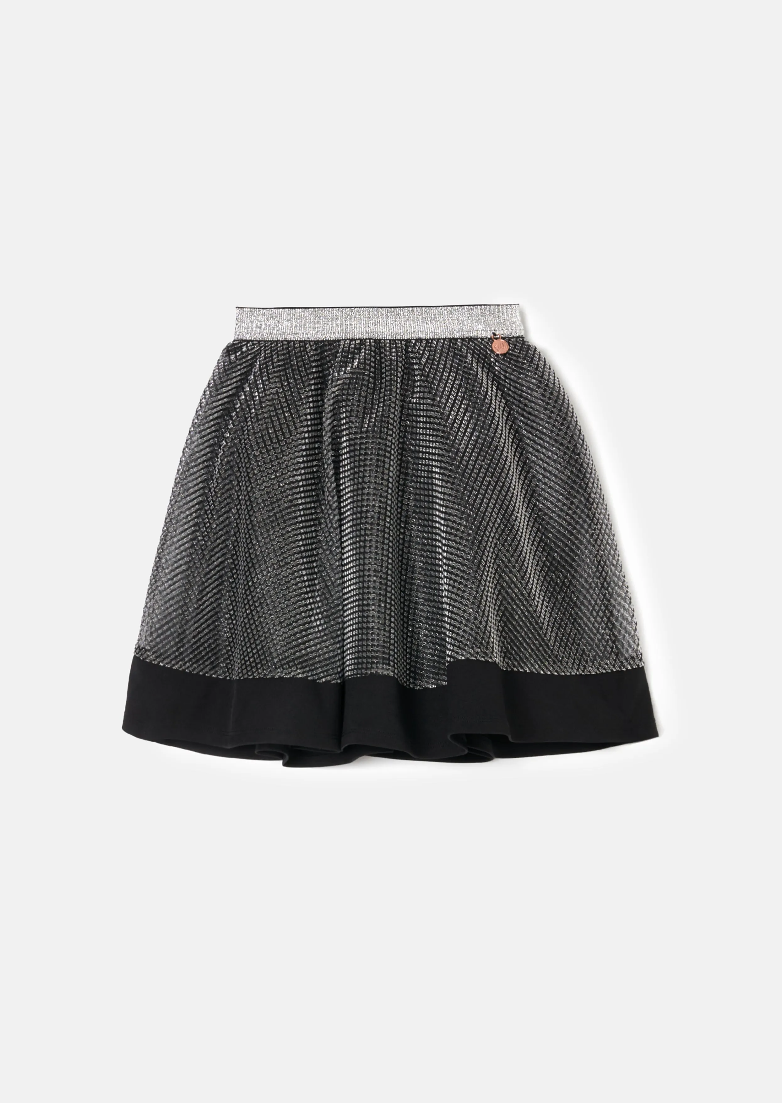 Maddie Silver Metallic Mesh Skirt