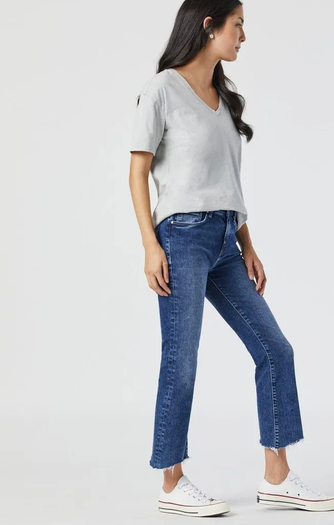 Mavi Jeans Anika Indigo Distressed Hem Denim Jeans