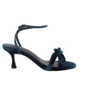 Mesola Petrol Blue | Velvet Bow Heel