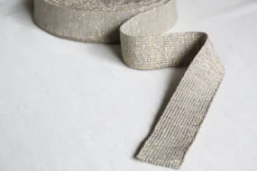 Metallic Fancy Elastic (40mm/ 1 1/2") - Silver/Gold