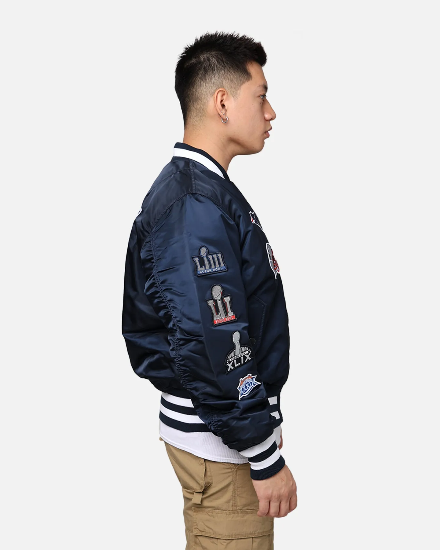 New Era X Alpha Series X NFL New England Patriots MA-1 Bomber Jacket Navy/Red