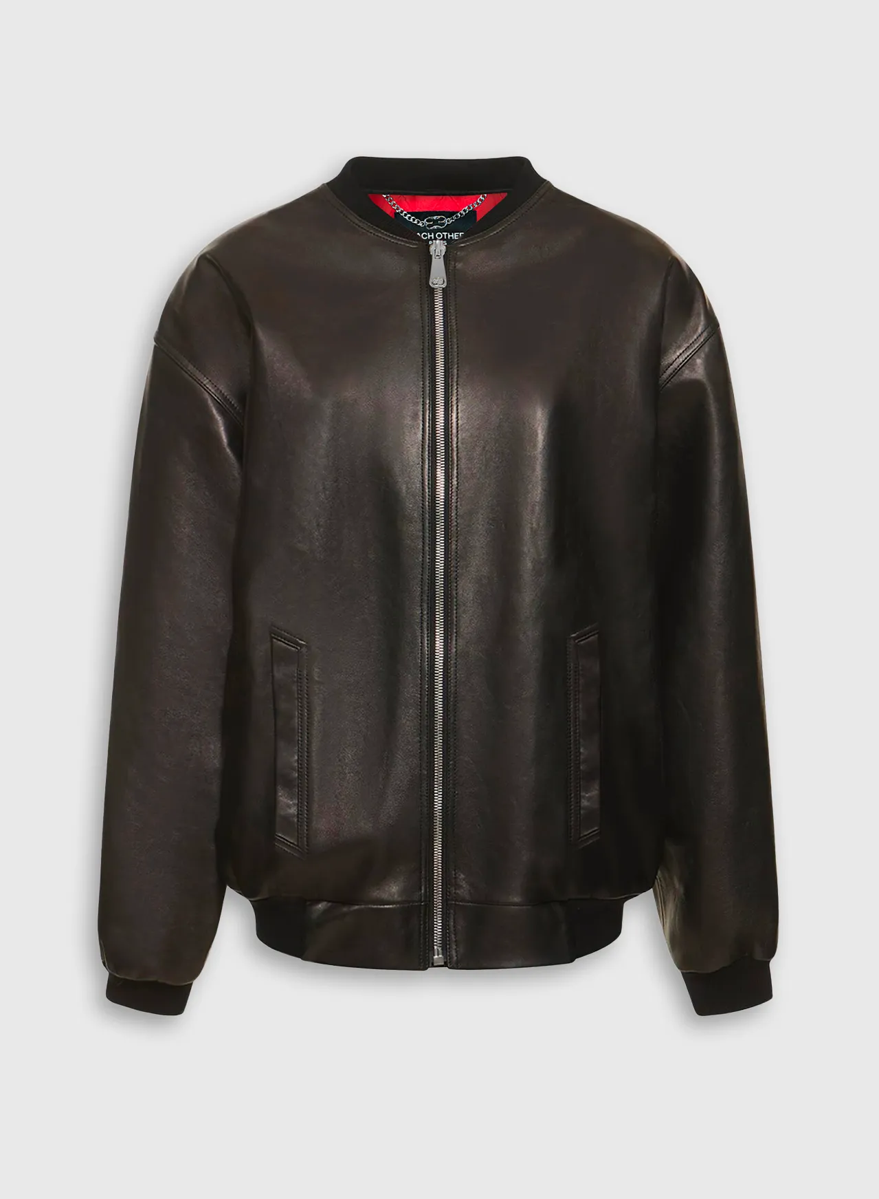 Oversize Leather Bomber Jacket