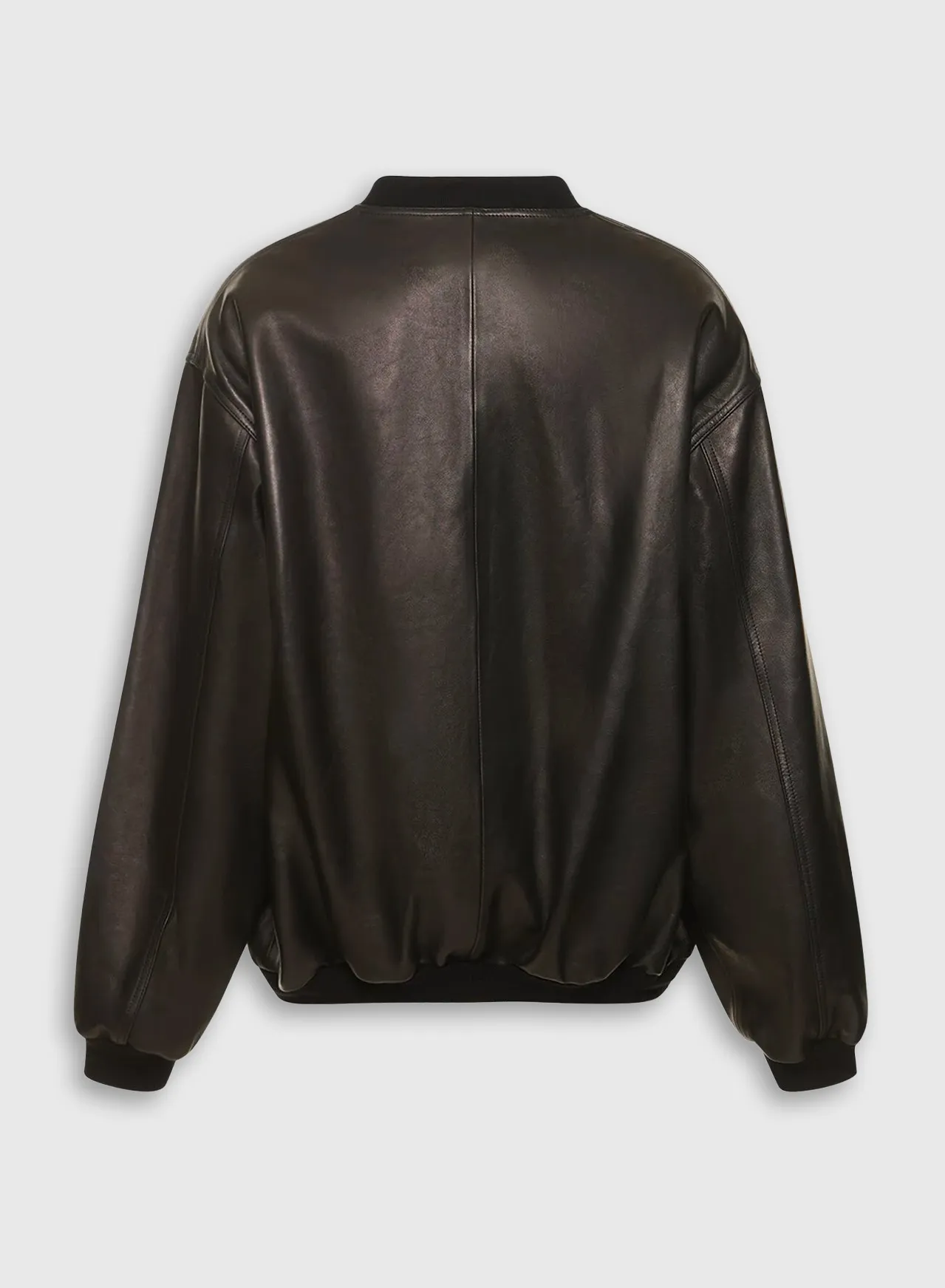 Oversize Leather Bomber Jacket