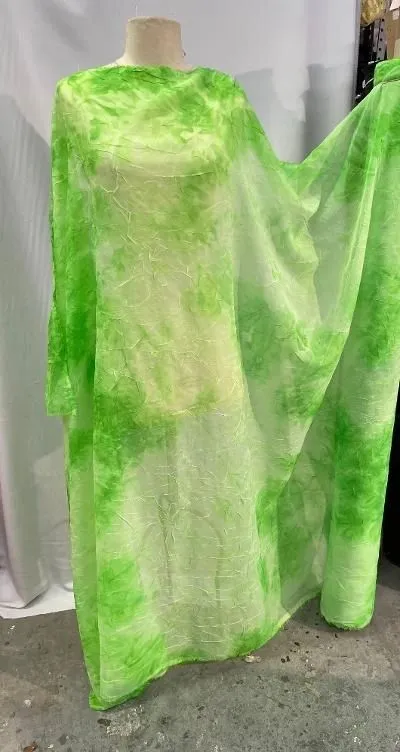 Poly Chiffon Cracked Ice Textured - Neon Lime