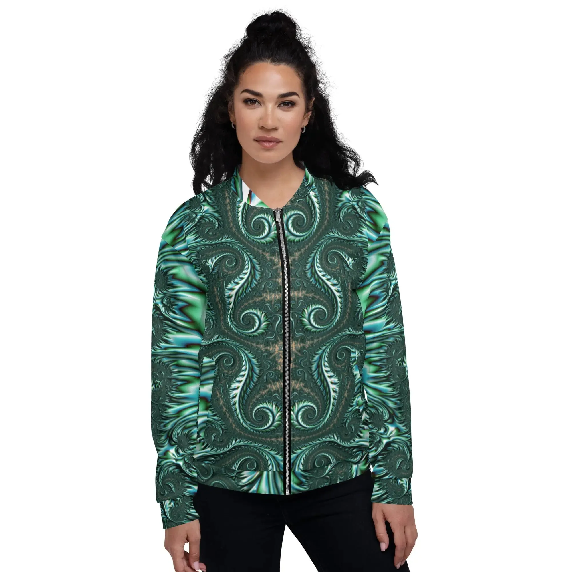 "Fractal Fern" Collection - Unisex Bomber Jacket