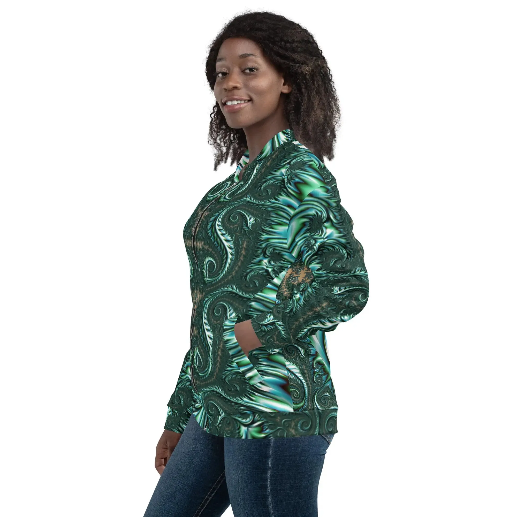 "Fractal Fern" Collection - Unisex Bomber Jacket