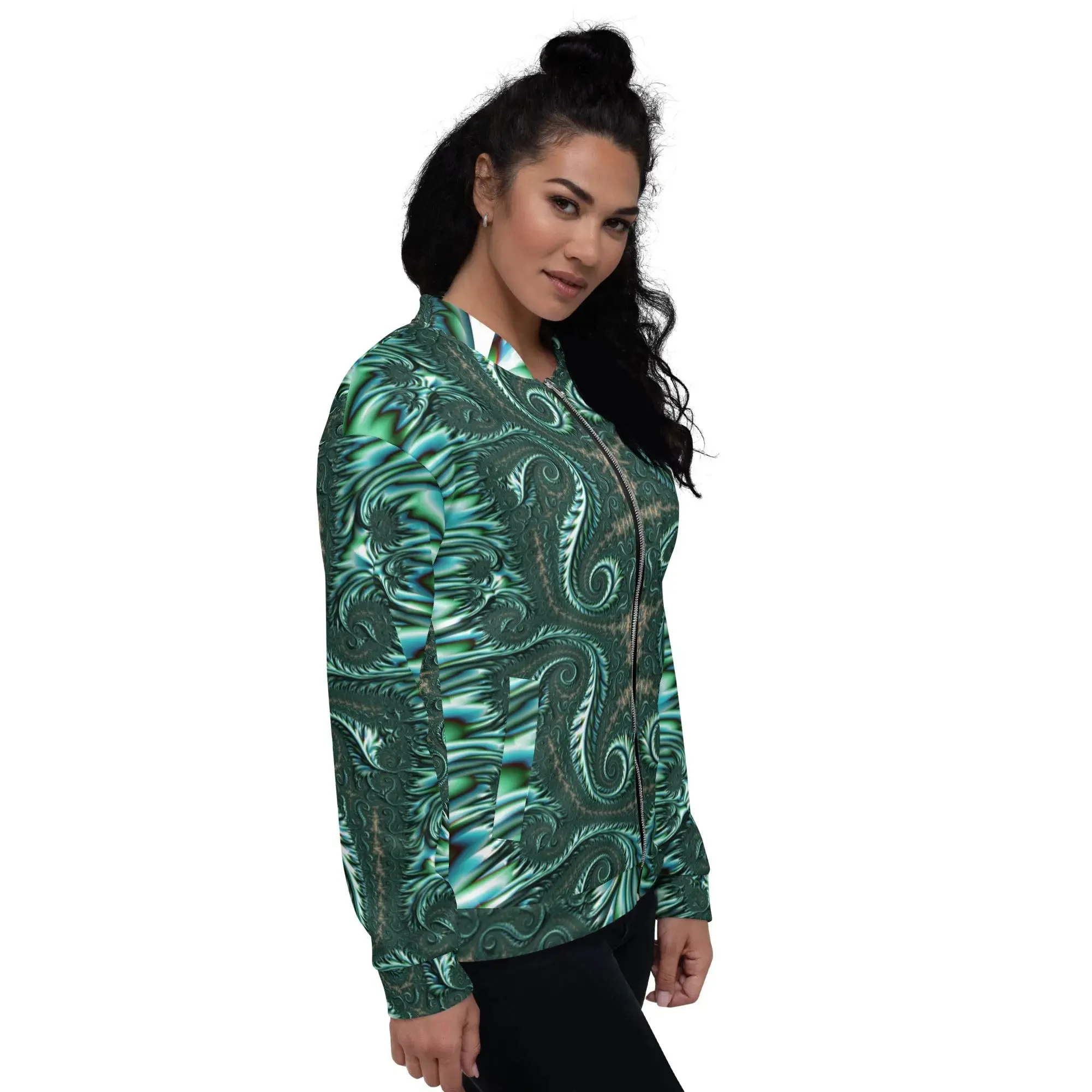 "Fractal Fern" Collection - Unisex Bomber Jacket