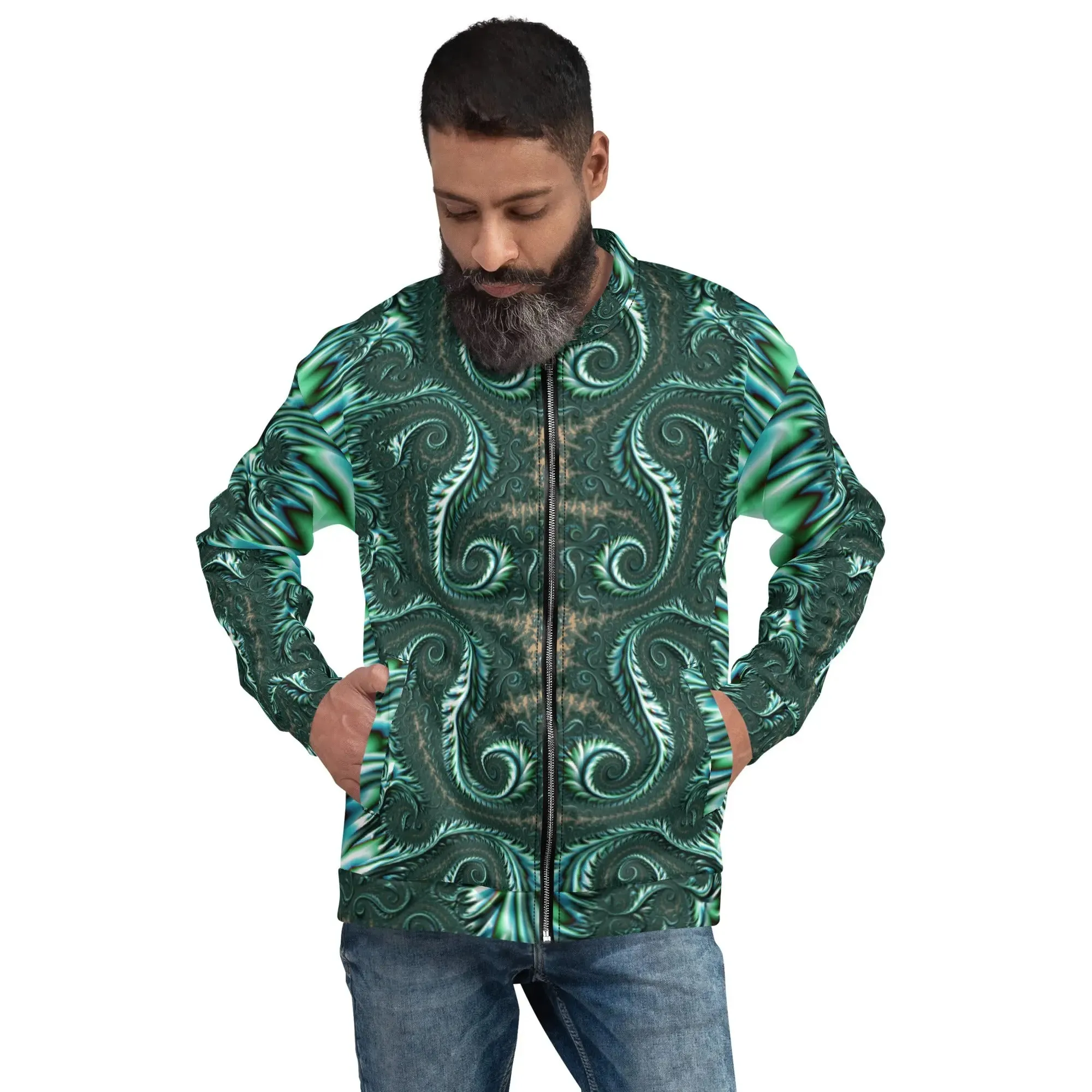 "Fractal Fern" Collection - Unisex Bomber Jacket