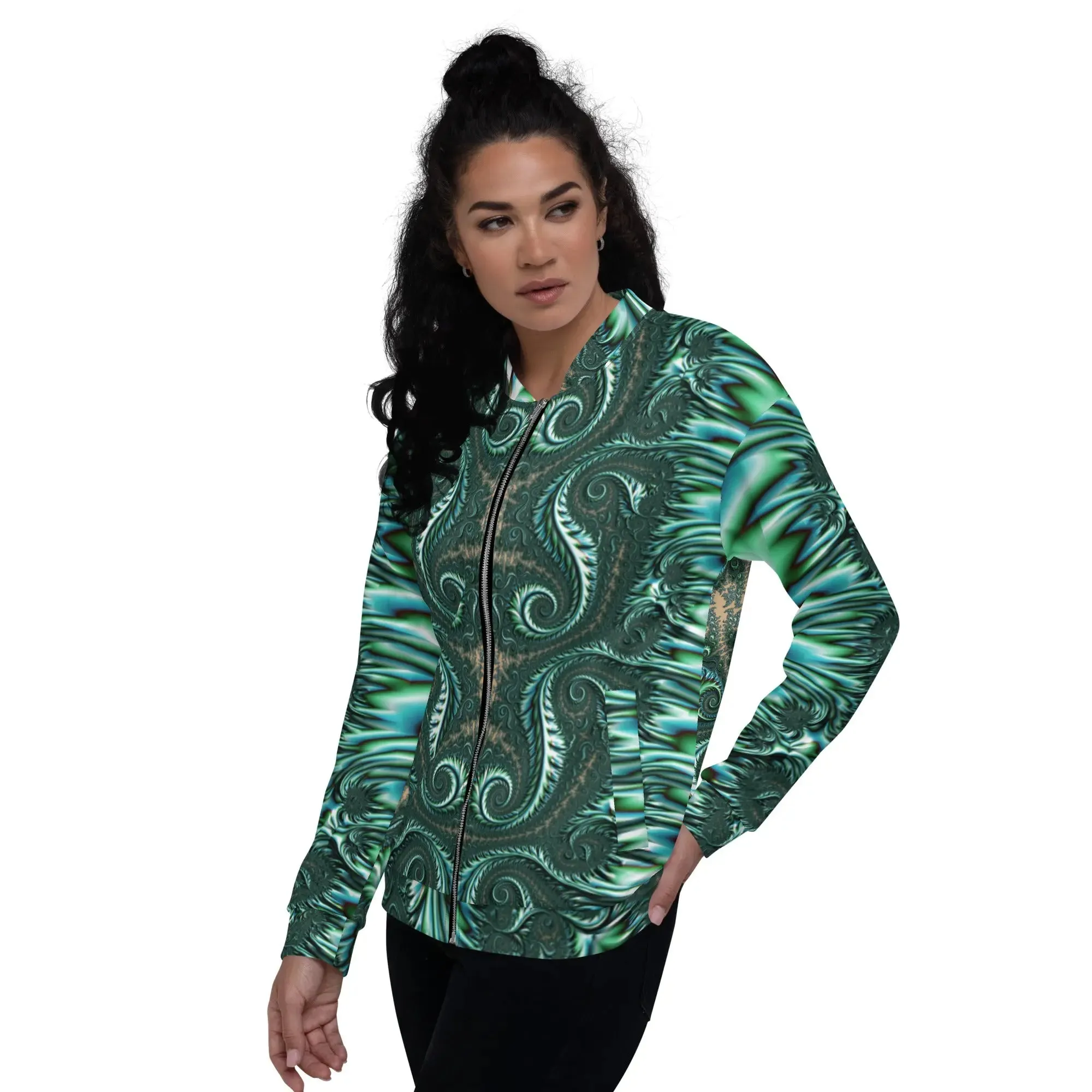 "Fractal Fern" Collection - Unisex Bomber Jacket