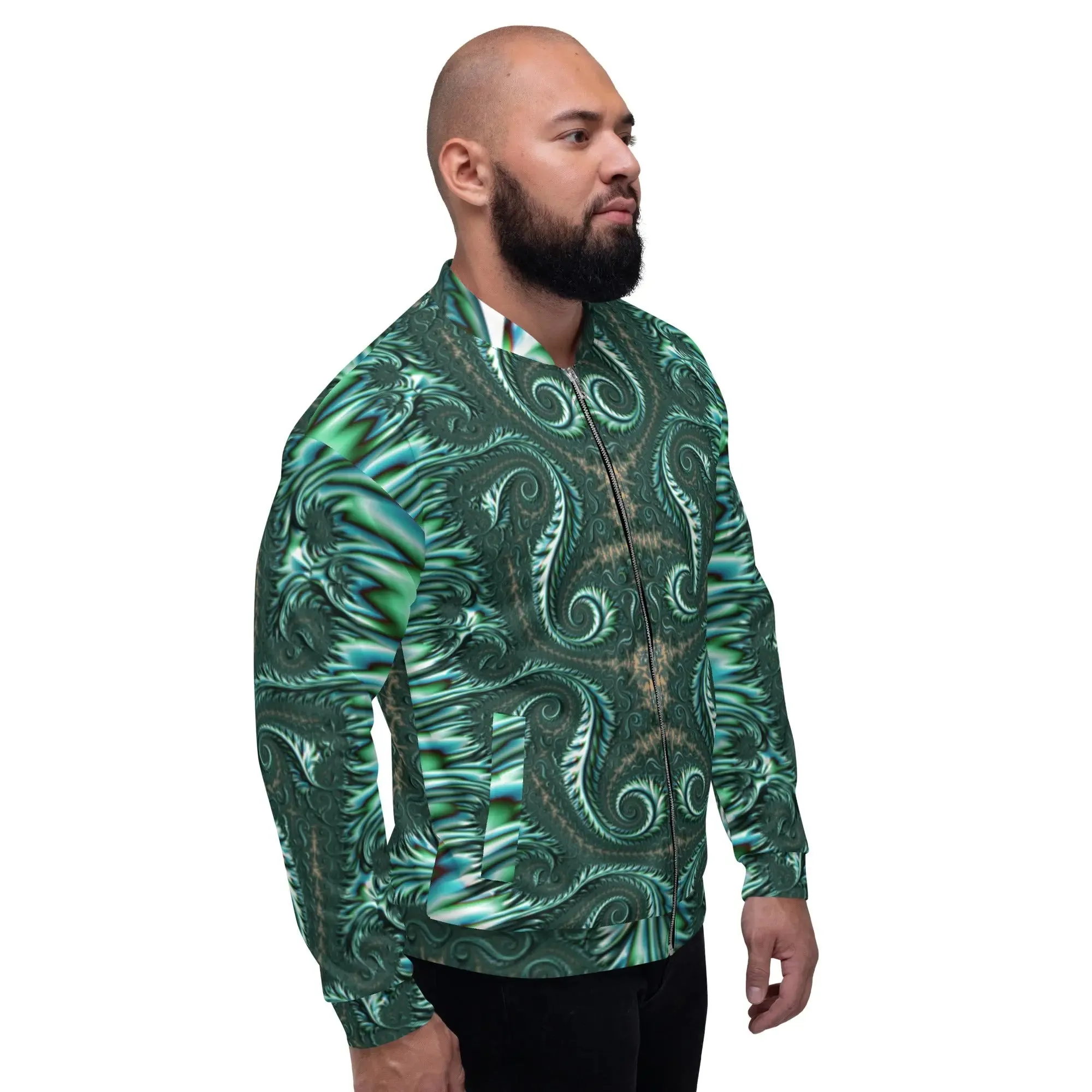 "Fractal Fern" Collection - Unisex Bomber Jacket