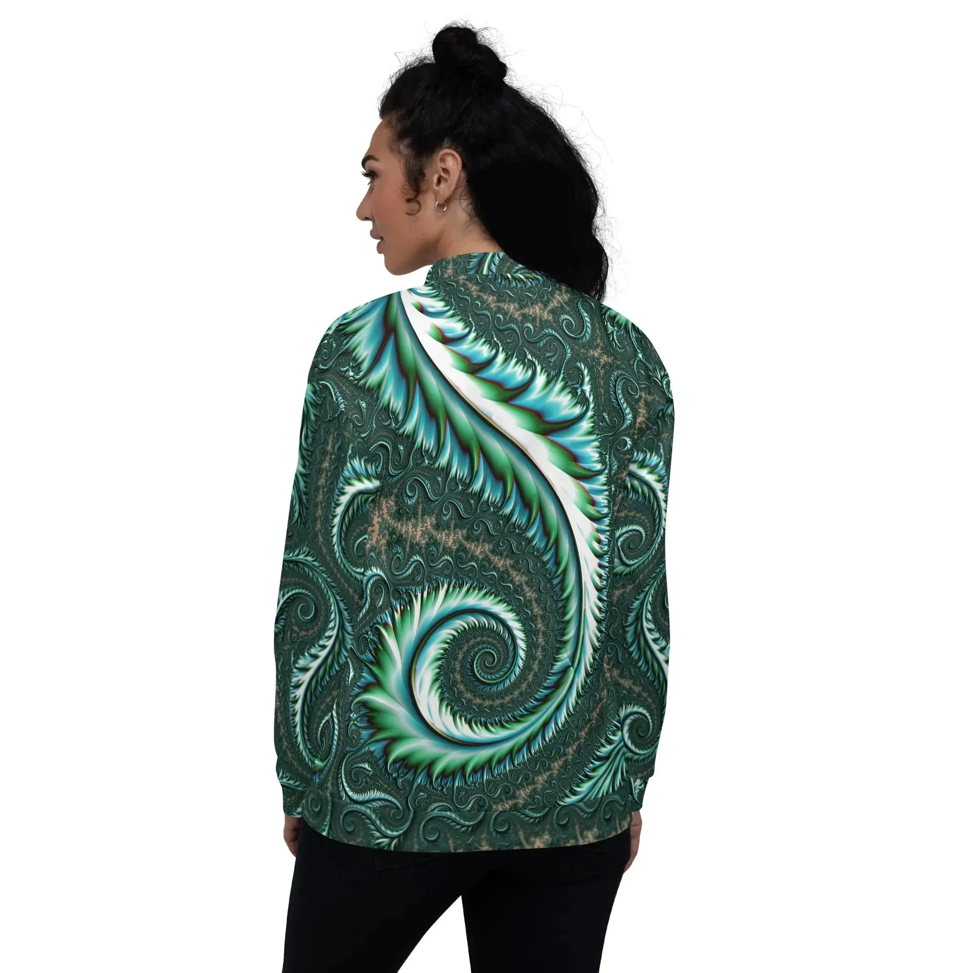 "Fractal Fern" Collection - Unisex Bomber Jacket