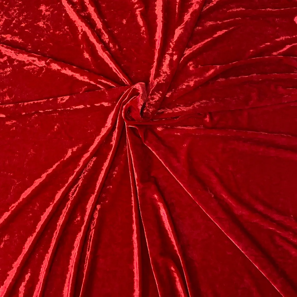 Red Crushed Stretch Velvet Fabric