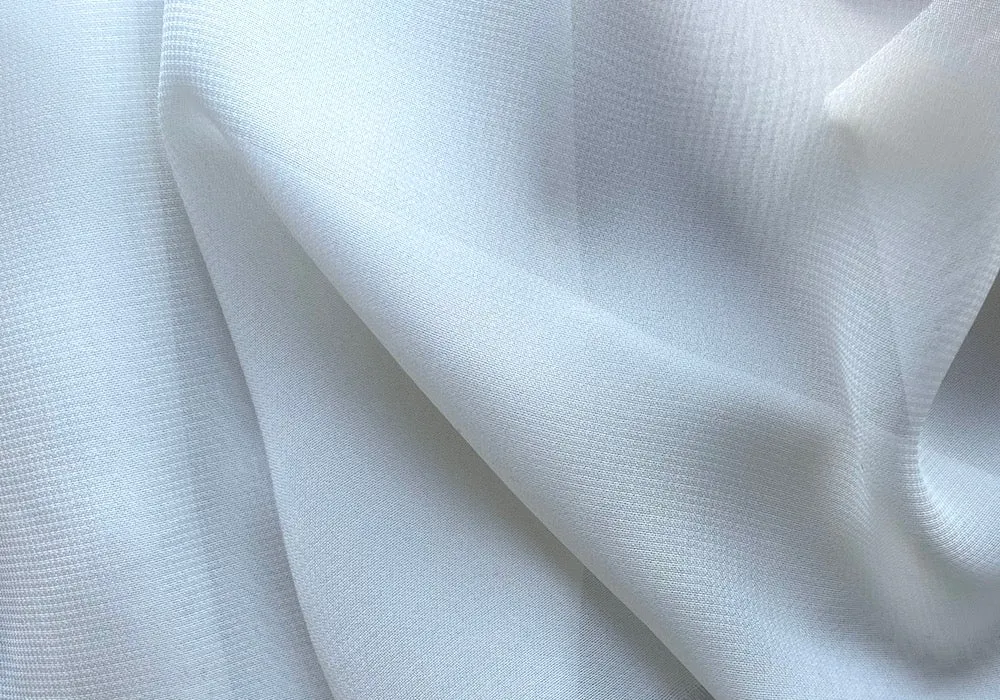 Semi-Sheer PFD Soft White Viscose Chiffon (Made in Italy)