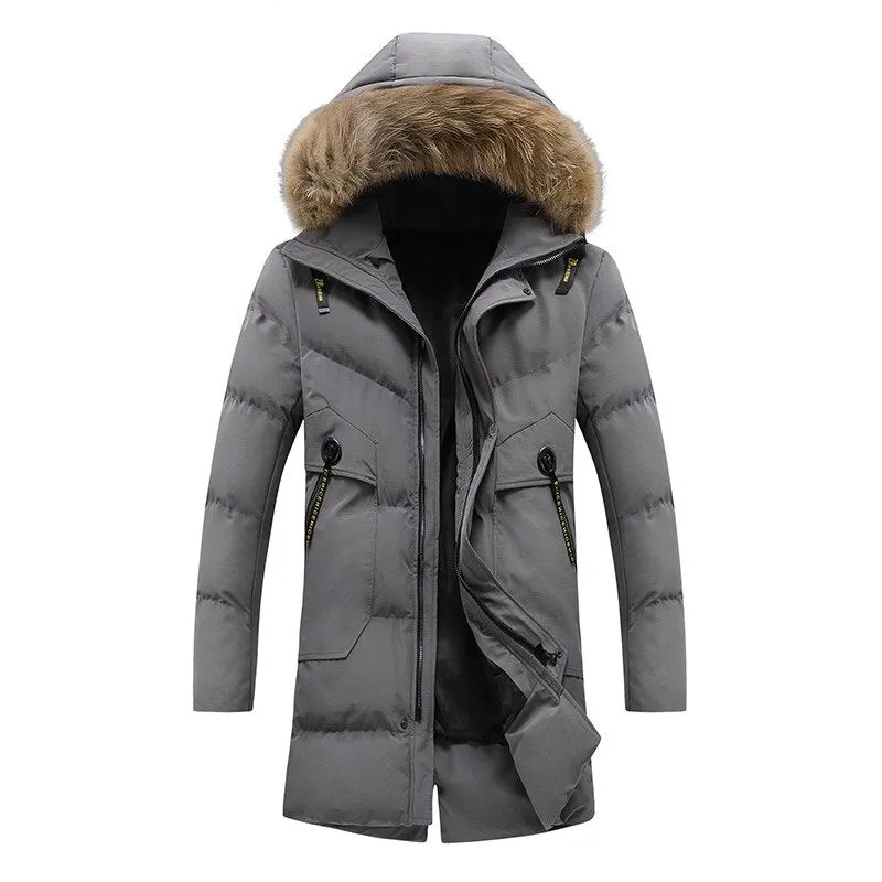 Thick Warm Windproof Fur Hooded Long Parkas