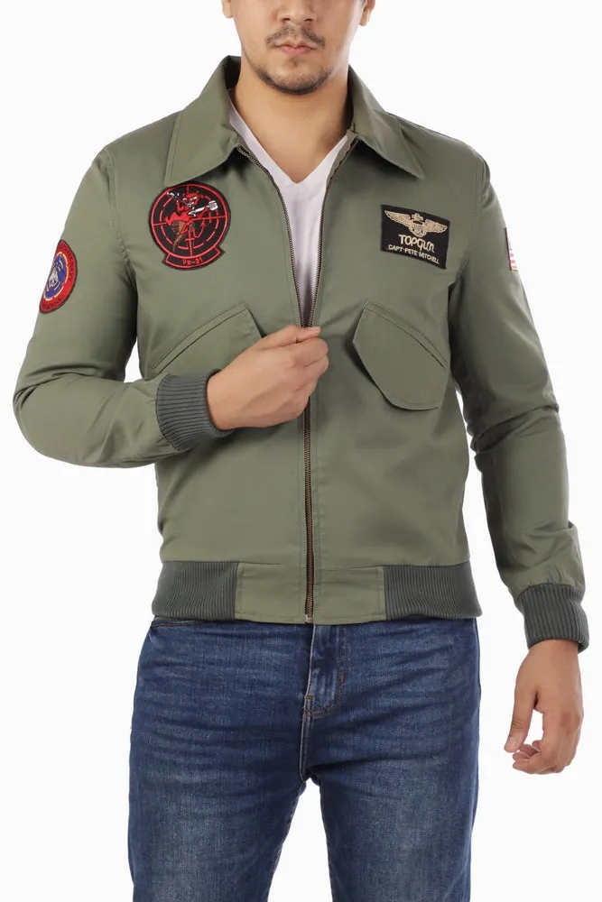 Tom Cruise Top Gun G1 Green Bomber Jacket