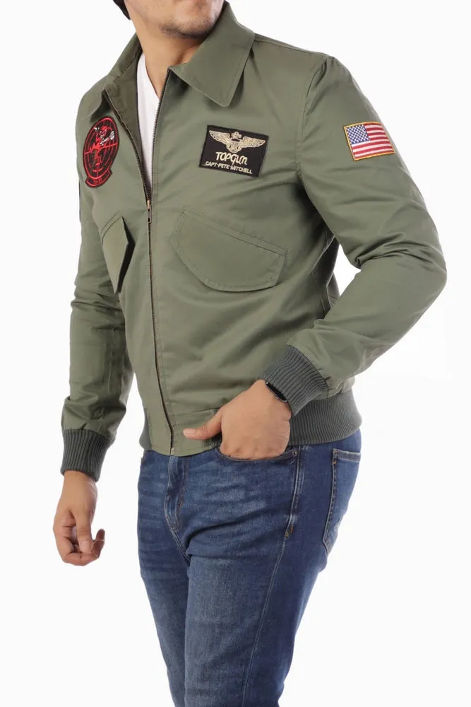 Tom Cruise Top Gun G1 Green Bomber Jacket