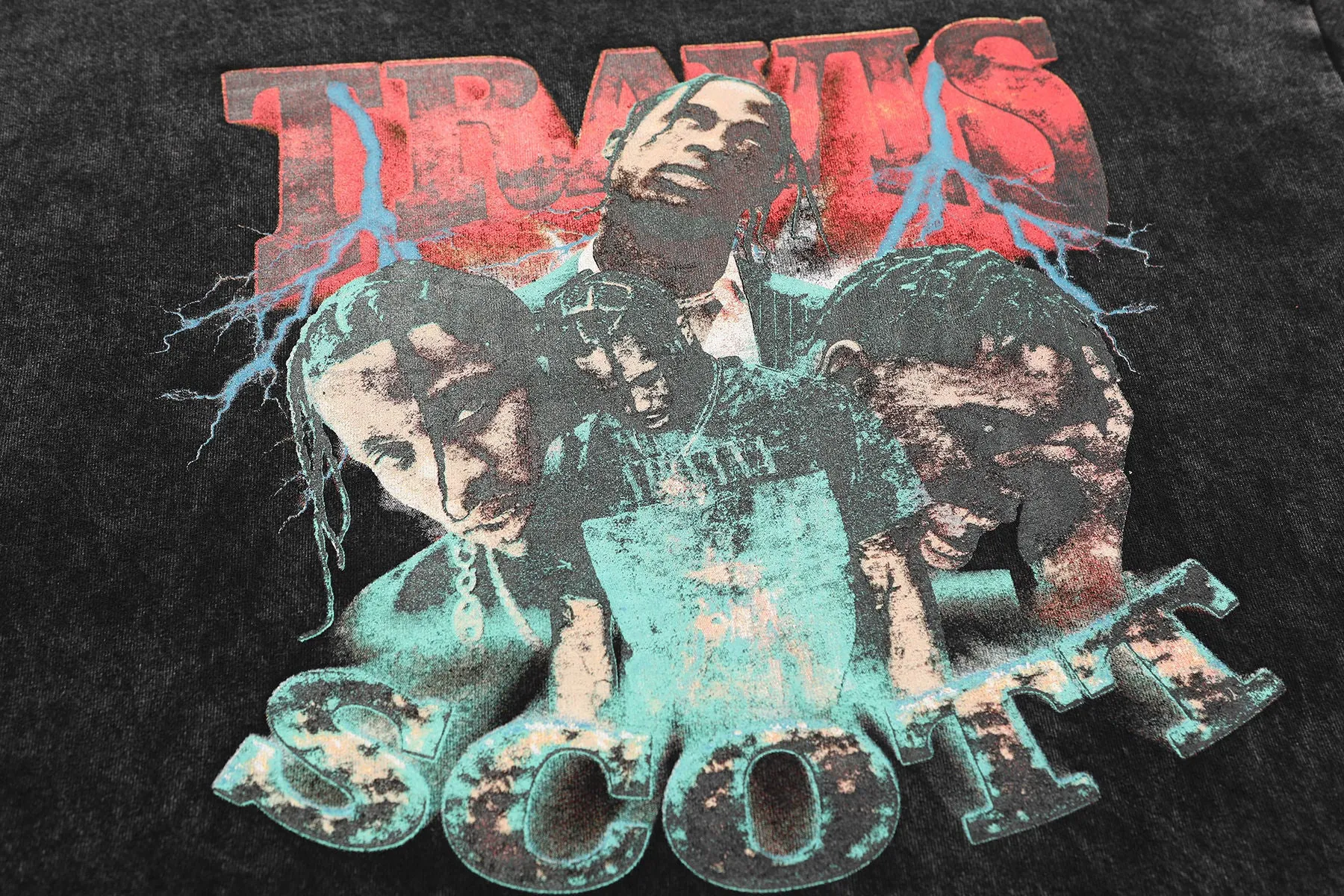 Travis Scott Printed Washed T Shirt